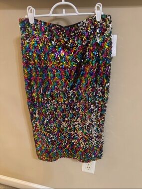 New York & Company Multicolor Sequin Pencil Skirt